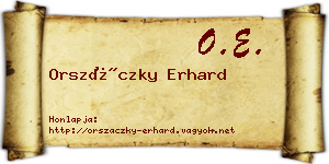 Orszáczky Erhard névjegykártya